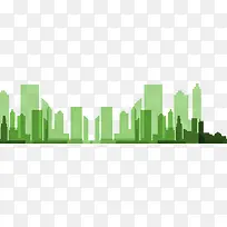 绿色现代城市建筑插图