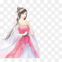 立绘彩绘粉红衣服