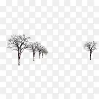 冬季树枝雪景展板