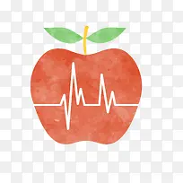 矢量苹果与心电图