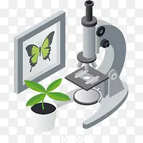 矢量植物与显微镜