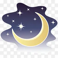 有月亮和星星的夜晚图标