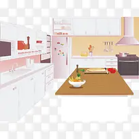 家居厨房插画