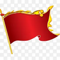 手绘中国风红旗海报