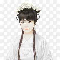 白衣国色女子