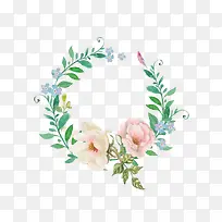绿  花  边框