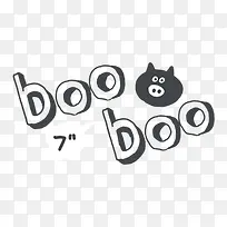 boo卡通黑色立体字