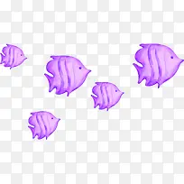 紫色鱼儿遨游造型