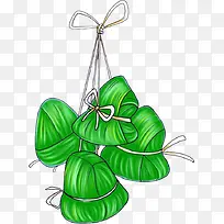 绿色手绘粽子造型