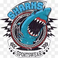 装饰蓝色鲨鱼logo