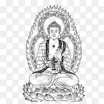 手绘佛祖矢量