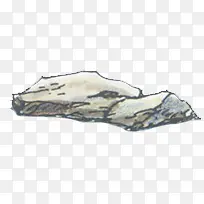 手绘水彩棕色岩石