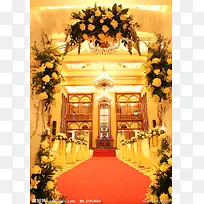 金色婚礼堂摄影图
