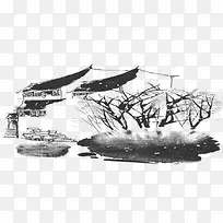 黑色水墨设计场景