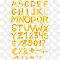 黄色英文字母与数字
