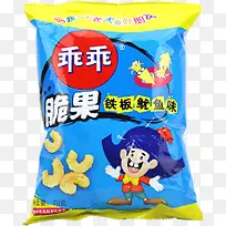 蓝色乖乖脆果包装零食