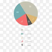 矢量饼形图图表素材