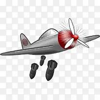 螺旋桨轰炸机扔炸弹