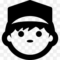 男孩脸上盖图标