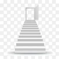 白色 矢量图 楼梯 门