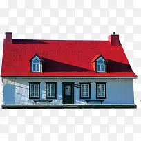 高清冬季红色房屋