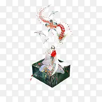 放风筝女子