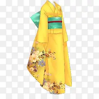 黄色日本服装模板