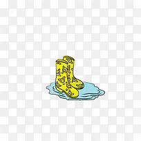 柠檬黄雨靴