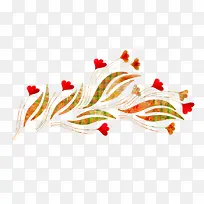 红叶三叶花装饰