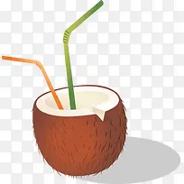 矢量椰子汁插图
