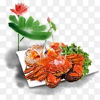 螃蟹美味食物海报