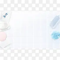 白色的沐浴用品海报