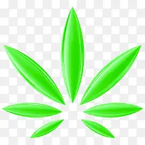绘制绿色七片叶子