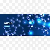 蓝色科技分子背景素材