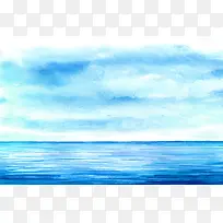 蓝色海面风景背景图片
