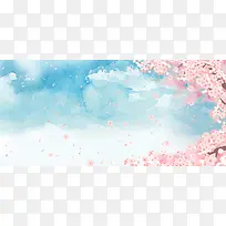 浪漫日本樱花节主题背景图