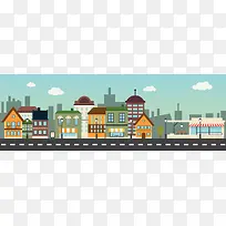 卡通房屋背景图