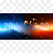 科技背景粒子光效炫彩光效圆球2020