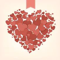 红色爱心温暖情人节海报背景素材