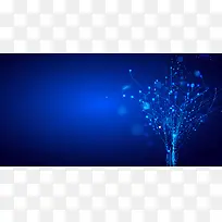 蓝色科技思维树背景图