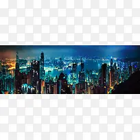 香港繁华夜景风光全景摄影高清图片