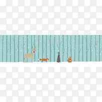 简约冬季卡通手绘矢量banner
