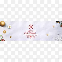 雪地圣诞节白色简约电商海报背景