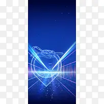 科技背景光效线性光粒子光效