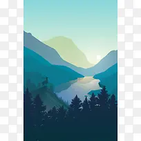 山脉自然风光素材背景