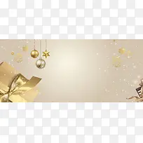 圣诞节金色文艺唯美大气电商礼盒banner