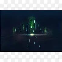 抽象炫丽城市建筑海报背景