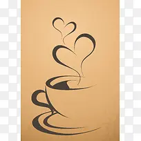 线描咖啡背景模版