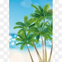 海边椰树背景模版