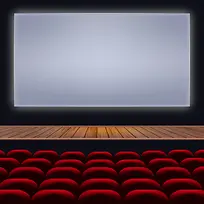 灰色调的电影院广告宣传背景图